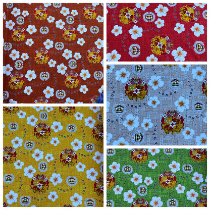 GTEX Collection B600 - Polynesian Tapa Fabric, Island Fabric, High Quality Vibrant New Design, Tonga Island Fabric, Seal of Tonga, Tradition | Gtex Fabrics