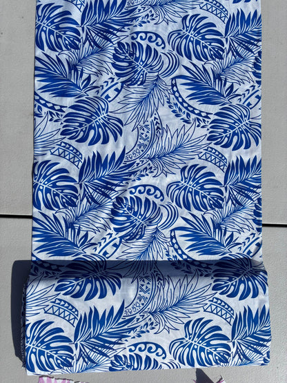 Gtex Collection- Polynesian Elegance: 36" Polyester Fabric with Poly Cotton Feel – Monstera Plant Design - Vibrant Colors - Wholesale Price | Gtex Fabrics