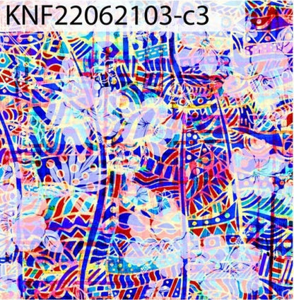 GTEX Collection KNF 03 - Polynesian Fabric - Abstract Tribal Hibiscus , Hawaiian, Island Fabric - Sold by the Yard -  FDY Fabric 58" | Gtex Fabrics