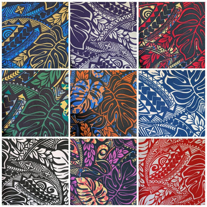 Premium 58” Wide Mini Matt Fabric – Polynesian Monstera Print – Tropical Island Design – Tonga, Samoa – Limited Edition | Gtex Fabrics