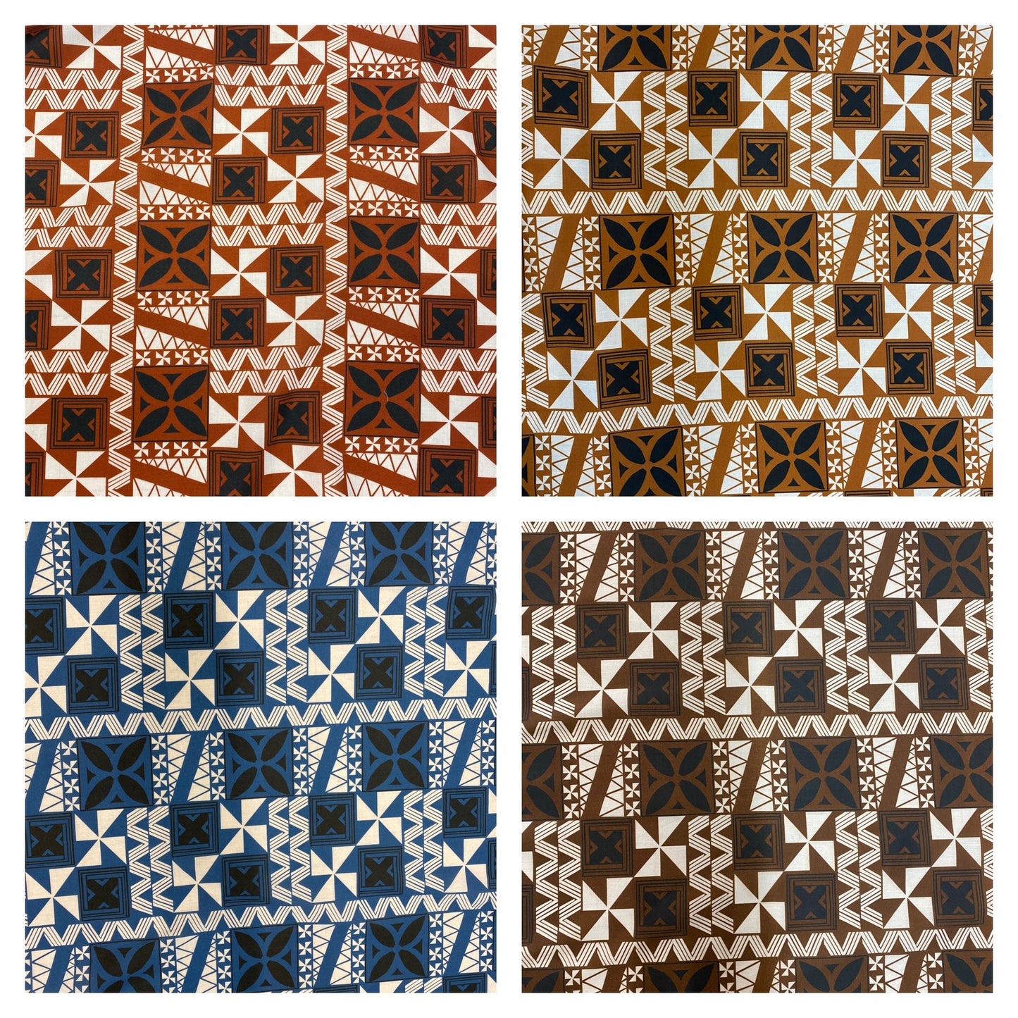 GTEX Collection - Polynesian Fabric - Fiji Tapa Block Print Fabric - Sold by the Yard - Poly Cotton Poplin 58" Wide - Soft & Breathable | Gtex Fabrics