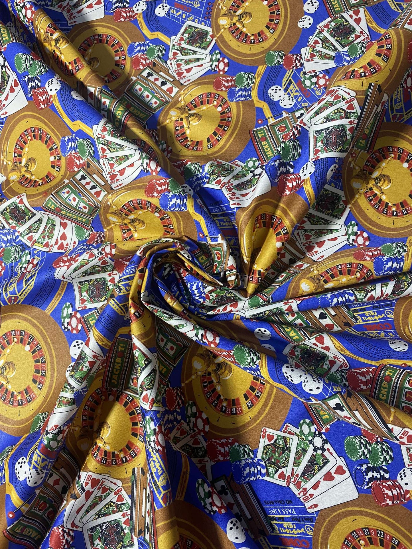 Novelty Cotton Fabric, Las Vegas Casino Poker Gambling Print Quilt 100% Cotton Fabric, By the yard, High Quality HD Color  | Gtex Fabrics