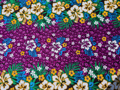 High-Quality Soft Hawaiian Ei Lava Lava Sarong Pareo Wrap – Made in Thailand– For Any Occasion-Dimensions 70"x44", Hibiscus Rayon Print  | Gtex Fabrics