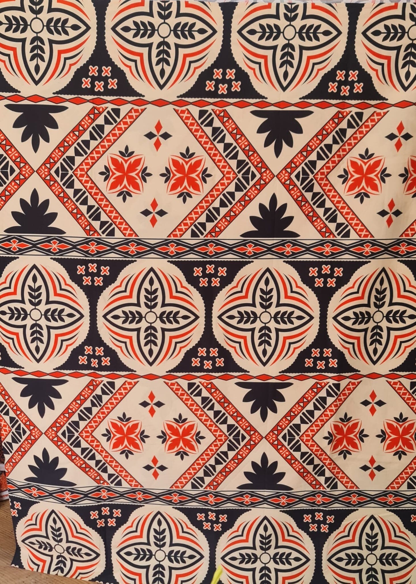 Fiji Islander Fabric 100% Cotton Tapa Print Fabric – 45" Wide, Sold by the Yard | Featuring Polynesian, Micronesian, and Melanesian Designs " | Gtex Fabrics