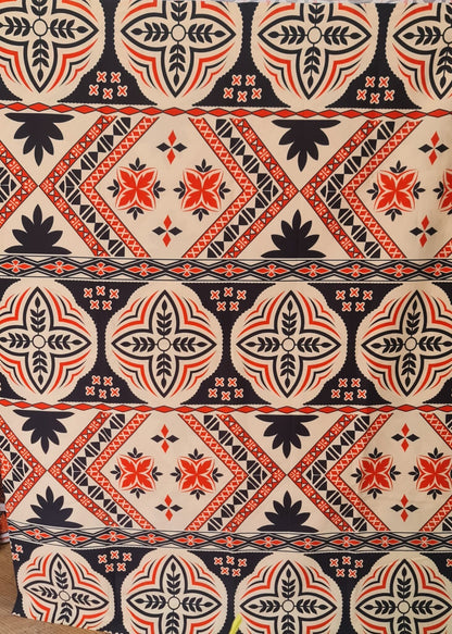 Fiji Islander Fabric 100% Cotton Tapa Print Fabric – 45" Wide, Sold by the Yard | Featuring Polynesian, Micronesian, and Melanesian Designs " | Gtex Fabrics