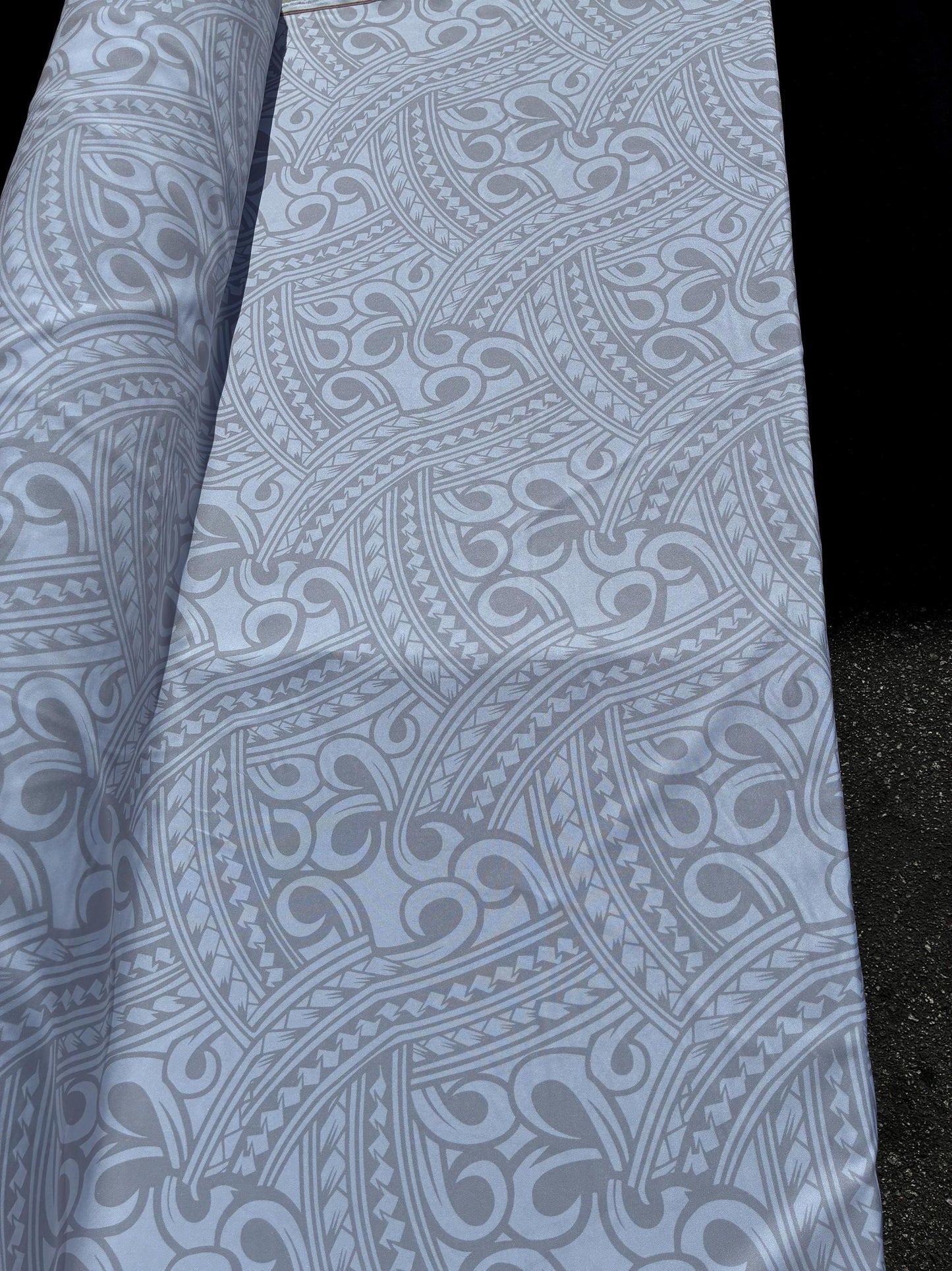 Island Fabric - Polynesian Tribal Fabric – 100% Polyester MiniMatt – Made in New Zealand 60” Wide (White)  | Gtex Fabrics