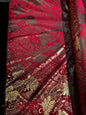 Traditional Polynesian Samoan Tongan Hawaiian Tattoo Hologram Foil Fabric | 58" Red & Gold Color Foil Fabric (Non-Stretch)  | Gtex Fabrics