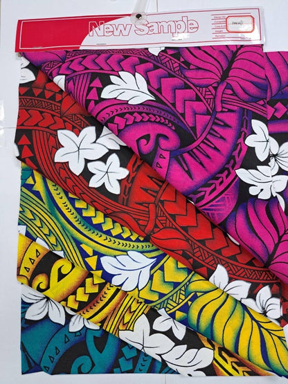 Roll, Bolt - Polynesian Elegance: 36" Polyester Fabric with Poly Cotton Feel– Tropical and Floral Fusion- Made In Thailand - Wholesale Price   | Gtex Fabrics