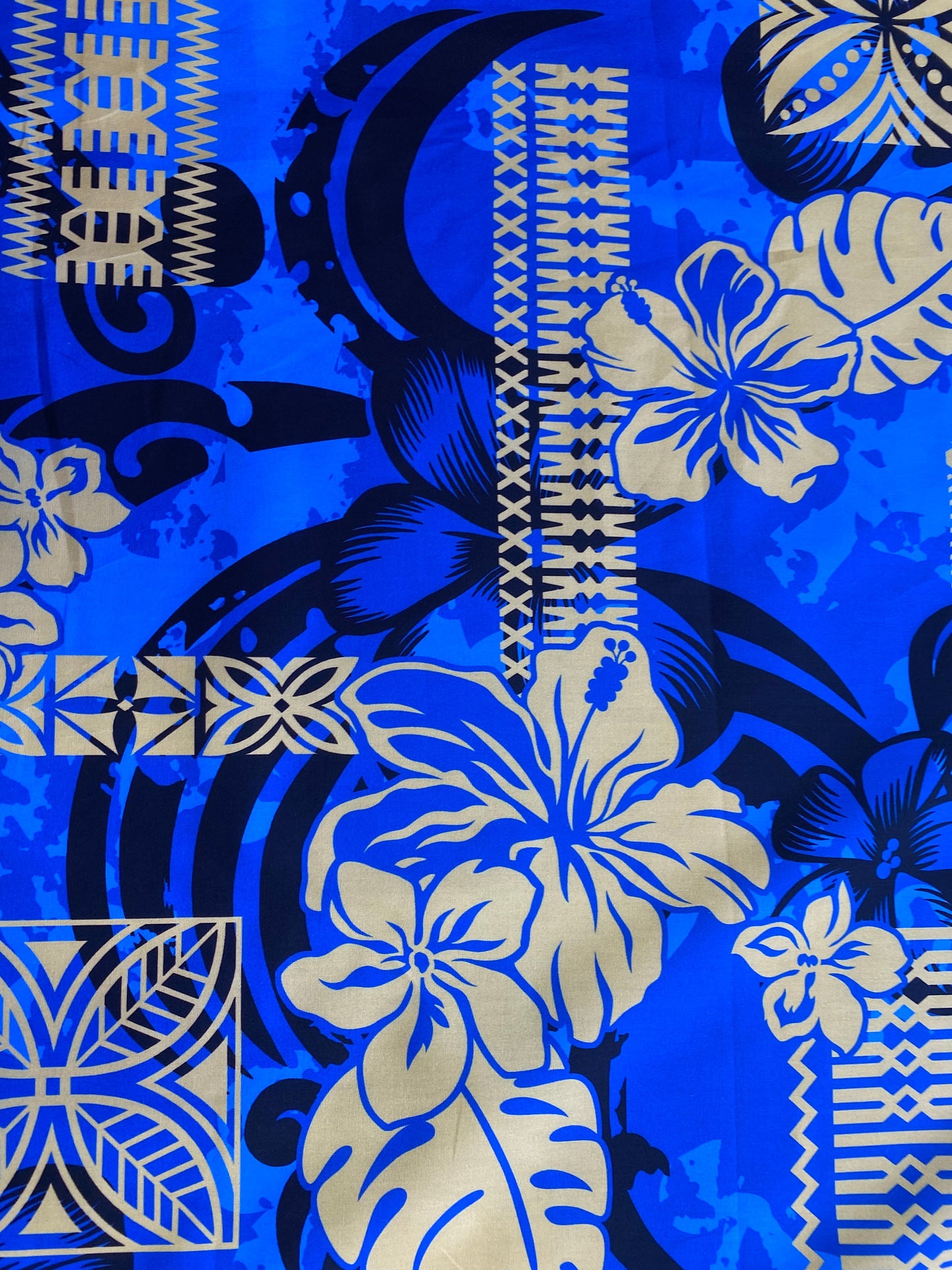 GTEX Collection - Polynesian Fabric -Tribal Tapa Print Floral Design, Island Fabric - Sold by the Yard - 100% Cotton Fabric 45" - New Design | Gtex Fabrics