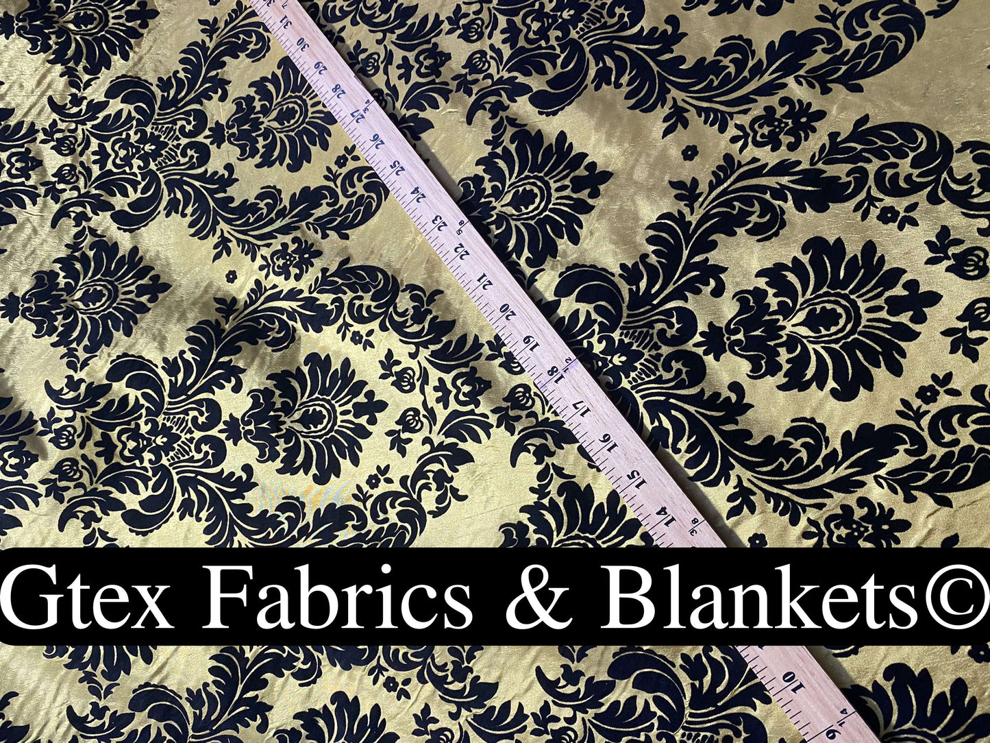 Royal Victorian Gothic Damask Taffeta Flocked Fabric for Dresses, Home Decor, Apparel, Curtains, ETC by the Yard (58") Soft Textured Damask  | Gtex Fabrics