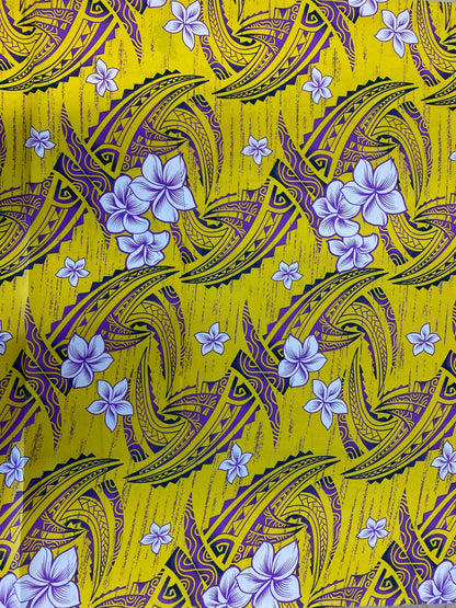 Polynesian Elegance: 36" Polyester Fabric with Poly Cotton Feel– Hawaiian and Floral Fusion- Made In Thailand - Low Price - Roll Wholesale  | Gtex Fabrics