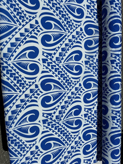 Polynesian Tribal Tattoo Heart Print – 45” Wide | Lightweight Soft Poly Cotton Fabric | Sold by Yard or Roll | Island Design | Wholesale  | Gtex Fabrics