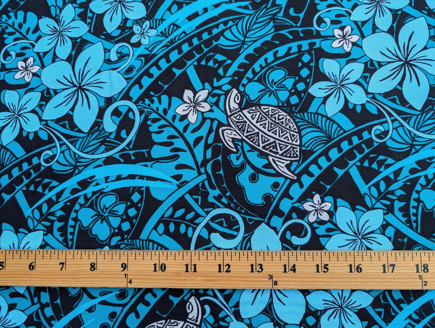 GTEX Collection: Tribal Enchantment - Polynesian Fabric - Turtle Print, Island Fabric - Sold by the Yard - Rayon Fabric 45" - New Design  | Gtex Fabrics
