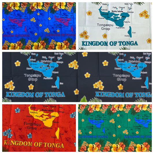 High-Quality Soft Lightweight Map of Tonga Ei Lava Lava Sarong Pareo Wrap – Made in India – Perfect for Any Occasion -Large  70" x 44"   | Gtex Fabrics