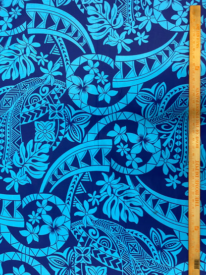 GTEX Collection - Polynesian Fabric -Monstera Leaf, Tribal Elements, Island Fabric - Sold by the Yard - 100% Cotton Fabric 45" - New Design | Gtex Fabrics