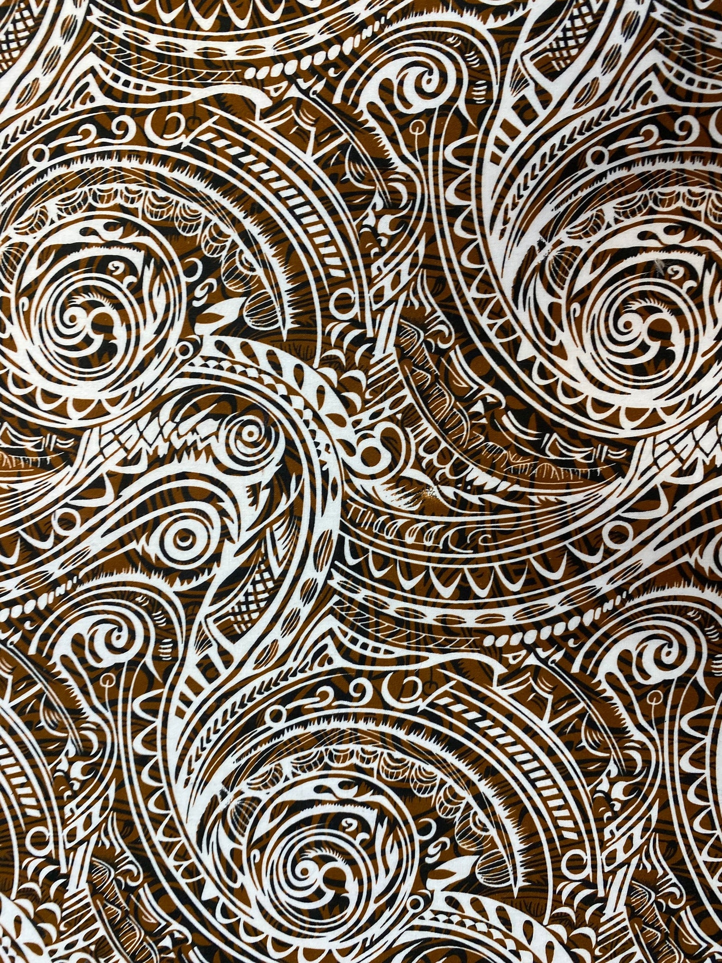 GTEX Collection - Polynesian Fabric -Tribal Tattoo Fabric, Samoan Print - Sold by the Yard - 100% Cotton Fabric 45" - New Tribal Design  | Gtex Fabrics