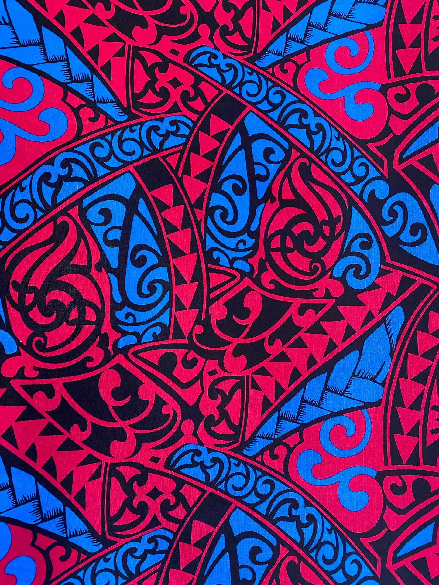Polynesian Fabric - Fusion Tribal Tattoo, Samoan, Tongan, Island Fabric - Sold by the Yard - 100% Cotton Fabric 45" - New Design  | Gtex Fabrics