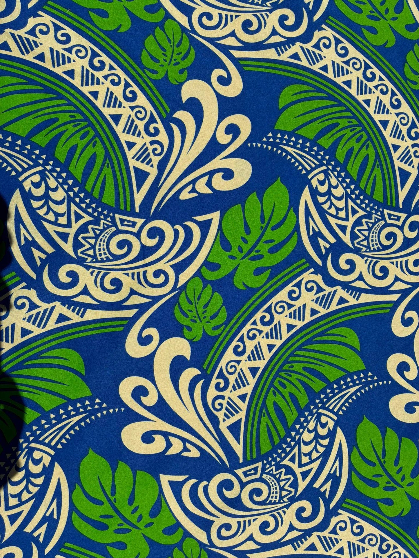 Polynesian Tribal Fabric – 45” Wide | Lightweight Soft Poly Cotton Feel | Sold by Yard or Roll | Made in Thailand | Island Design| Wholesale   | Gtex Fabrics