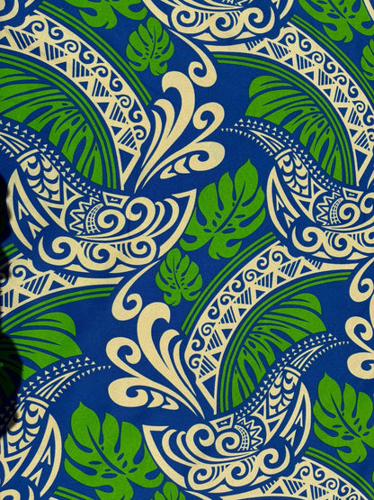 Polynesian Tribal Fabric – 45” Wide | Lightweight Soft Poly Cotton Feel | Sold by Yard or Roll | Made in Thailand | Island Design| Wholesale   | Gtex Fabrics