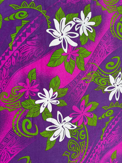 Polynesian Tribal Fabric – 45” Wide | Lightweight Soft Poly Cotton Feel | Sold by Yard or Roll | Made in Thailand | Island Design| Wholesale  | Gtex Fabrics