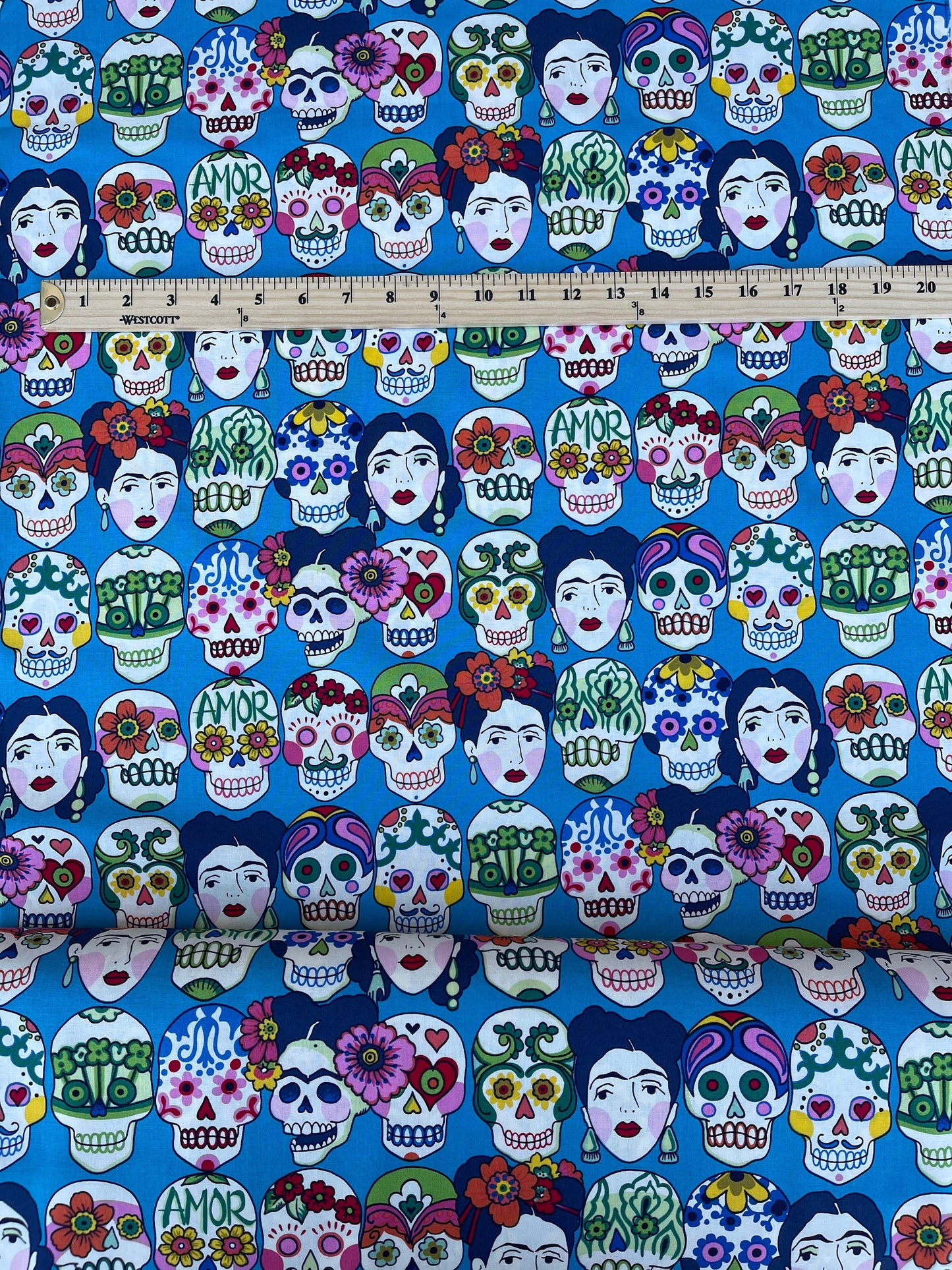Alexander Henry Folklorico - Gotas de Amor in Blue 100% Cotton Algodon tela material By The Yard  | Gtex Fabrics
