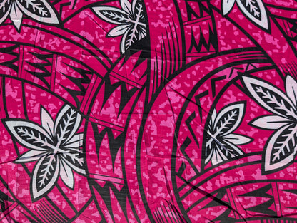 Polynesian Elegance: 36" Polyester Fabric with Poly Cotton Feel– Tribal and Floral Fusion  Tapa Block Print- Made In Thailand - Low Price   | Gtex Fabrics