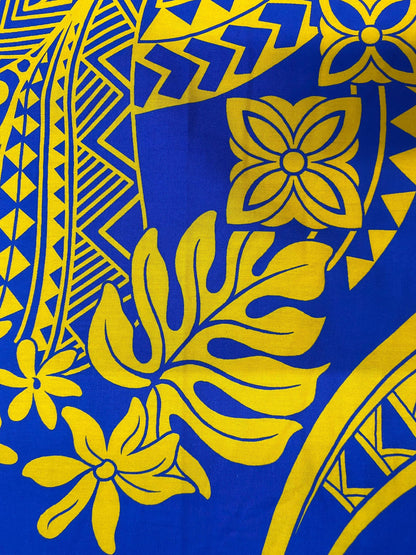 GTEX Collection - Polynesian Fabric -Monstera Leaf, Tribal Elements, Island Fabric - Sold by the Yard - 100% Cotton Fabric 45" - New Design | Gtex Fabrics