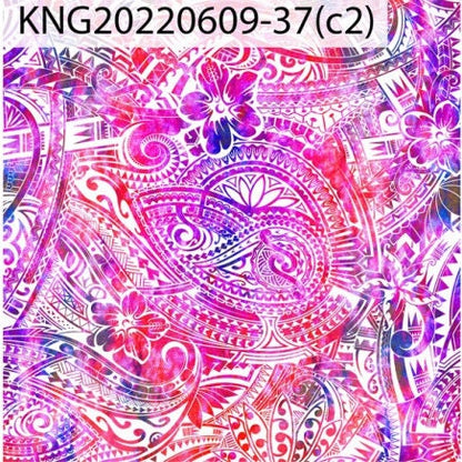 GTEX Collection KNG-37  - Polynesian Fabric -Digital Tribal Tattoo, Island Fabric - Sold by the Yard - FDY Peachskin Fabric 58" - New Design | Gtex Fabrics