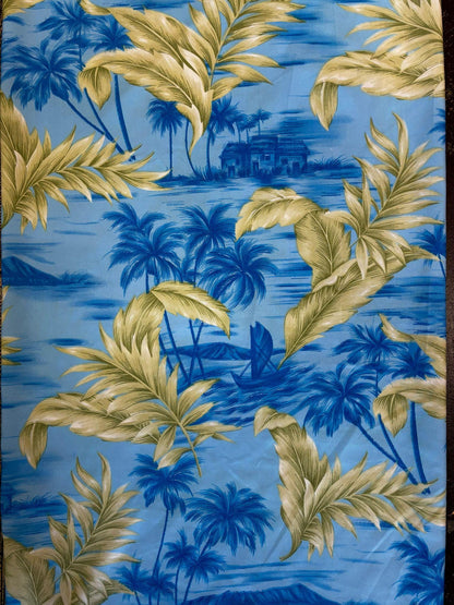 Tropical Blue Ei Lava Lava Sarong – Soft Peach Skin | Handmade in USA | Unisex Wrap 70"x44" | Island Pareo for Any Occasion  | Gtex Fabrics