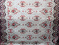 Floral 54" Vinyl Table Cover Fabric – Elegant Design, Lined, Red & White - By The Yard (No Felt Back) | Gtex Fabrics