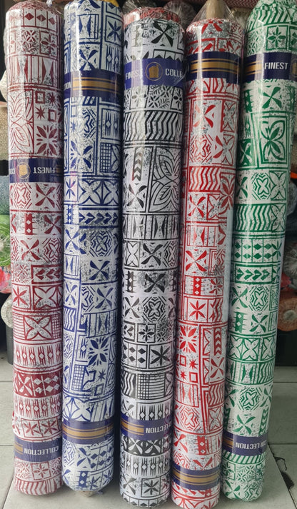 Polynesian Elegance: 36" Polyester Fabric with Poly Cotton Feel– Tribal and Floral Fusion  Tapa Block Print- Made In Thailand - Low Price 2  | Gtex Fabrics