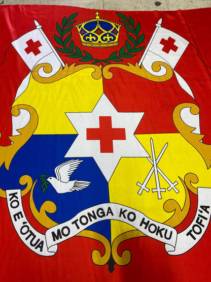 Seal of Tonga - Logo on Satin Fabric - Panel 40" x 58" Wide - Flag of Tonga for Quilts, Mono Mono, Crafts & More | Gtex Fabrics