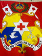 Seal of Tonga - Logo on Satin Fabric - Panel 40" x 58" Wide - Flag of Tonga for Quilts, Mono Mono, Crafts & More | Gtex Fabrics