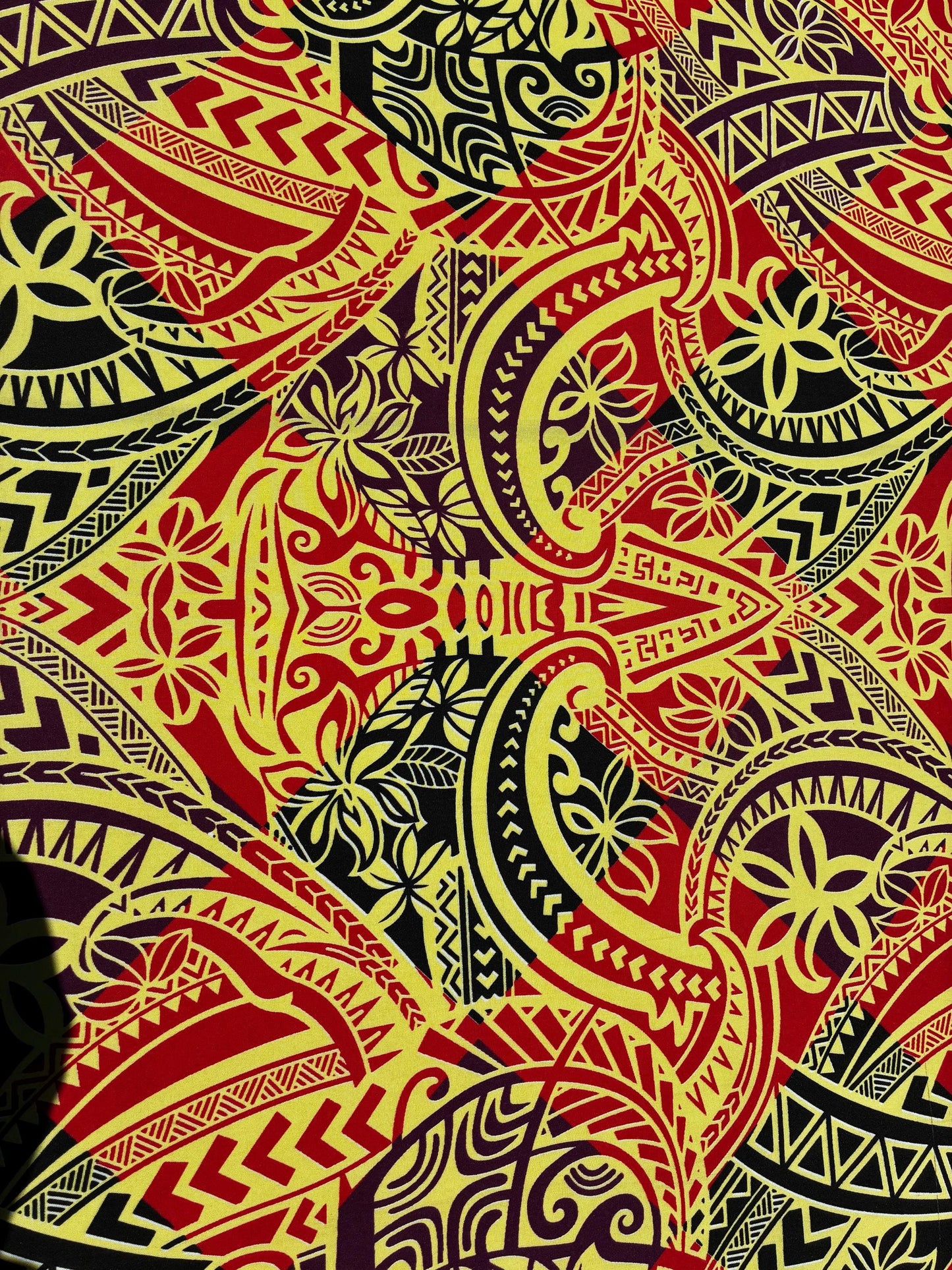 Polynesian Tribal Fabric – Island Print | 45” Wide | Lightweight Poly Cotton Feel | 100% Polyester | Sold by Yard or Roll | Gtex Fabrics