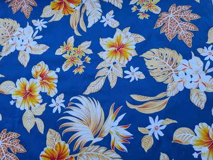 Roll, Bolt - Polynesian Elegance: 36" Polyester Fabric with Poly Cotton Feel– Tropical and Floral Fusion - Vibrant Colors - Wholesale Price  | Gtex Fabrics
