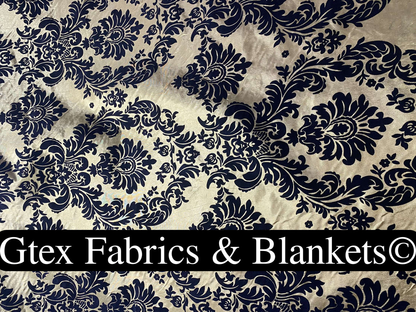 Royal Victorian Gothic Damask Taffeta Flocked Fabric for Dresses, Home Decor, Apparel, Curtains, ETC by the Yard (58") Soft Textured Damask  | Gtex Fabrics