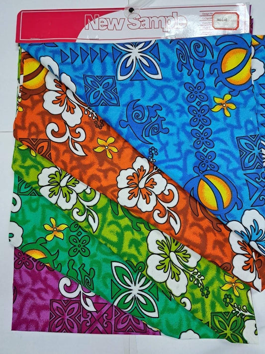 Roll, Bolt - Polynesian Elegance: 36" Polyester Fabric with Poly Cotton Feel– Tropical and Floral Fusion- Made In Thailand - Wholesale Price | Gtex Fabrics