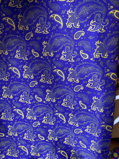 58” Paisley Satin Fabric – Imitation Silk, Jacquard Look, Indian Style Design for Apparel & Decoration Style 2 | Gtex Fabrics