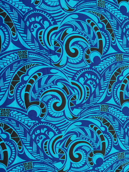 Polynesian Tribal Fabric – 45” Wide | Lightweight Soft Poly Cotton Feel | Sold by Yard or Roll | Made in Thailand | Island Design| Wholesale | Gtex Fabrics