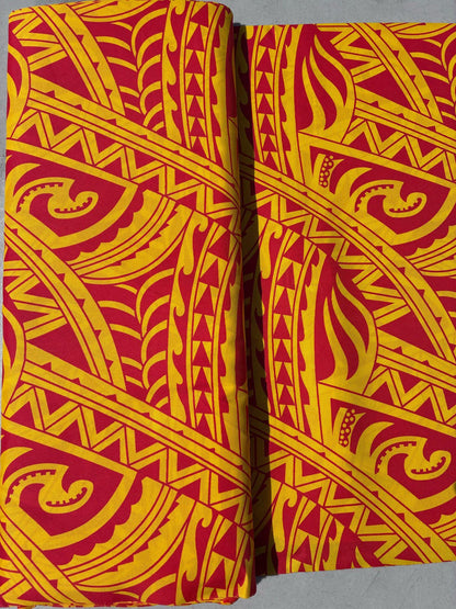 Roll, Bolt - Polynesian Elegance: 36" Polyester Fabric with Poly Cotton Feel– New Tribal Tattoo Design- Made In Thailand - Wholesale Price  | Gtex Fabrics