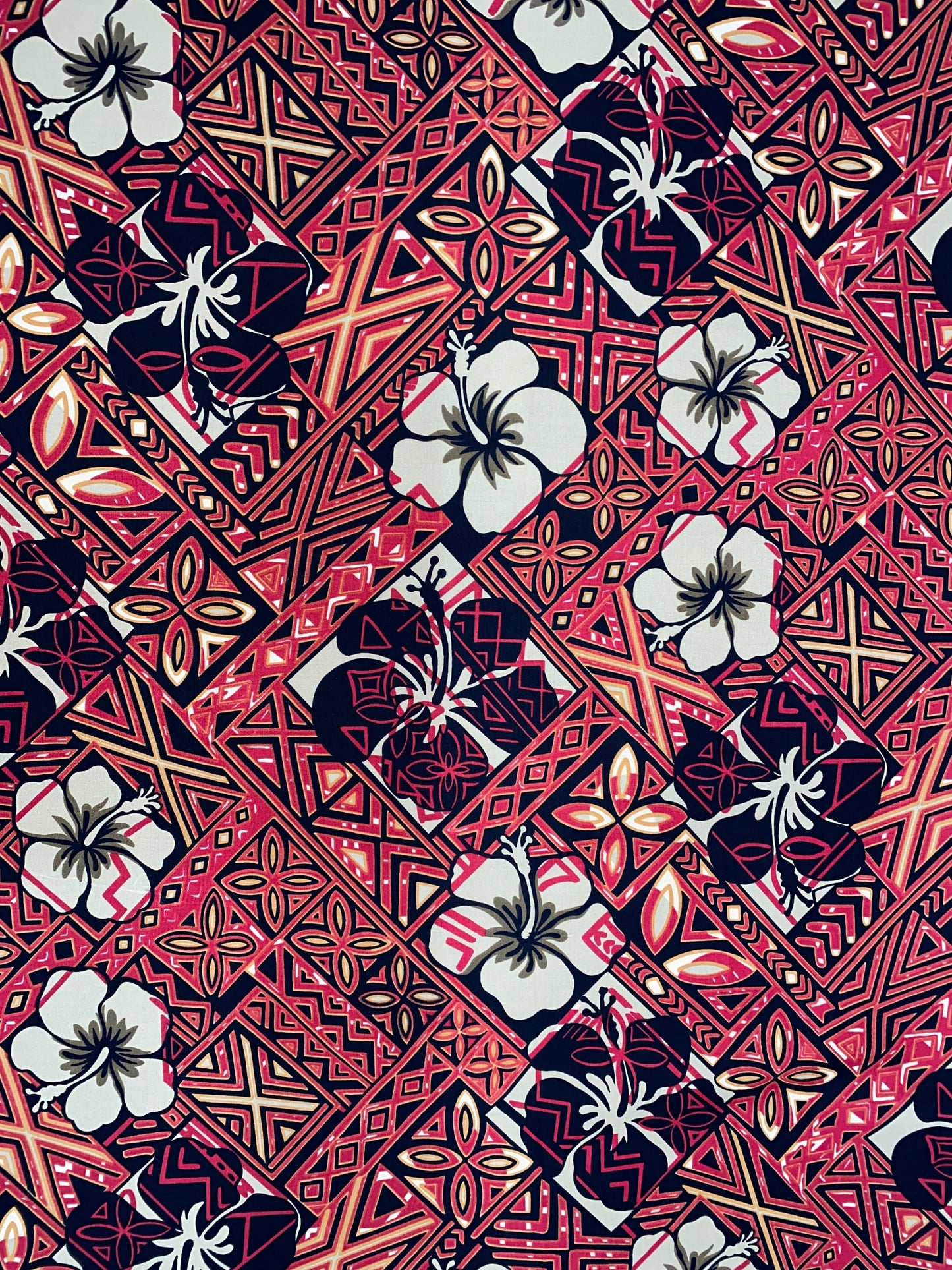 GTEX Collection - Polynesian Fabric -Tapa Fabric, Block Print, Floral Island Fabric - Sold by the Yard - 100% Cotton Fabric 45" - New Design | Gtex Fabrics