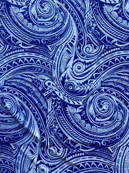 New Tactical Tribal Tattoo Polynesian Fabric - Peach Skin Fabric- by the Yard 58" Wide - New Design - Island Fabric 105  | Gtex Fabrics