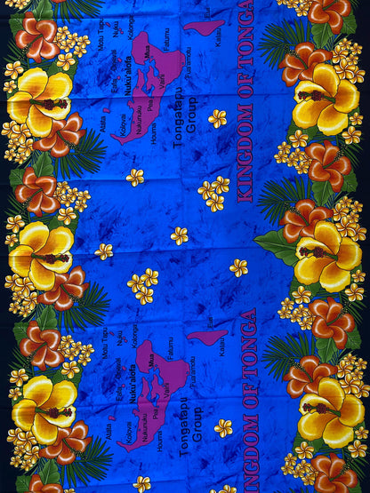 High-Quality Soft Lightweight Map of Tonga Ei Lava Lava Sarong Pareo Wrap – Made in India – Perfect for Any Occasion -Large  70" x 44"   | Gtex Fabrics