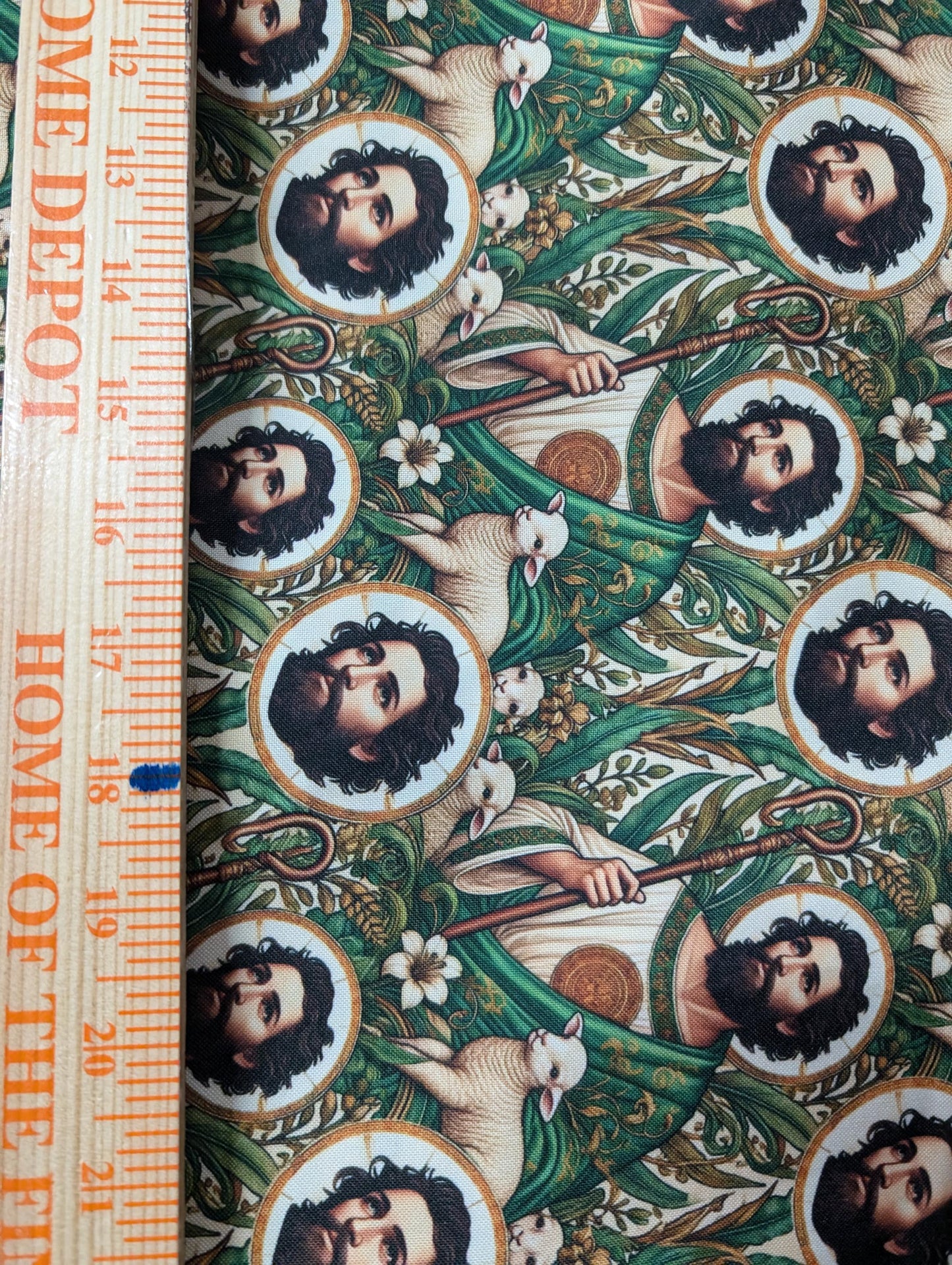 High Quality 58" Wide Religious Mini Matt Fabric, Saint Jude Fabric, Catholic Fabric Material, Hispanic Religious Fabric by The Yard " | Gtex Fabrics