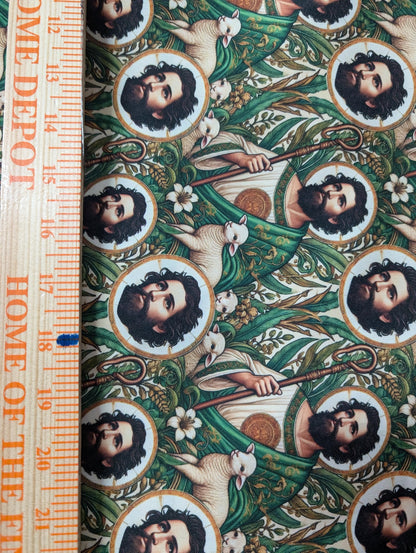 High Quality 58" Wide Religious Mini Matt Fabric, Saint Jude Fabric, Catholic Fabric Material, Hispanic Religious Fabric by The Yard " | Gtex Fabrics