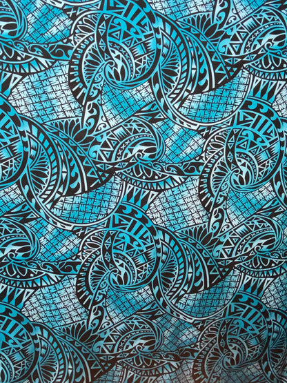 GTEX Collection Tribal Enchantment - Polynesian Fabric - Tribal Tattoo, Island Fabric - Sold by the Yard - Rayon Fabric 45" - New Design | Gtex Fabrics