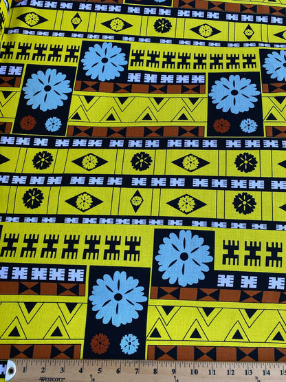 GTEX Collection B700 - Polynesian Tapa Fabric, Block Print Design, Island Fabric, High Quality Vibrant New Design, Traditional - Bark Cloth