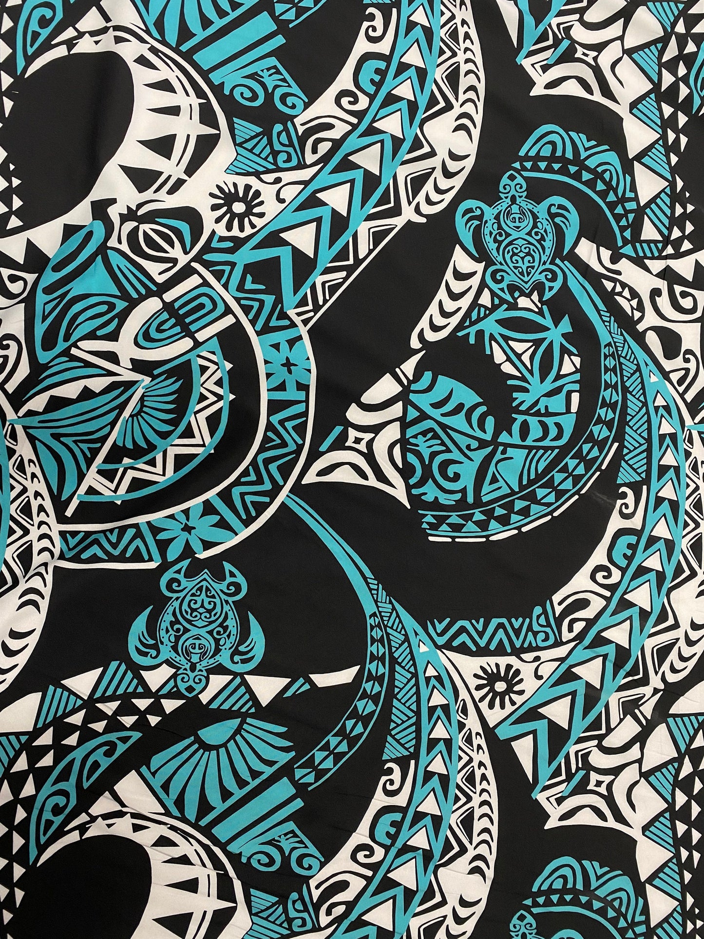 New Tropical Tribal Turtle Design Polynesian Fabric - Peach Skin Fabric- by the Yard 58" Wide - New Design - Hawaiian Fabric  | Gtex Fabrics