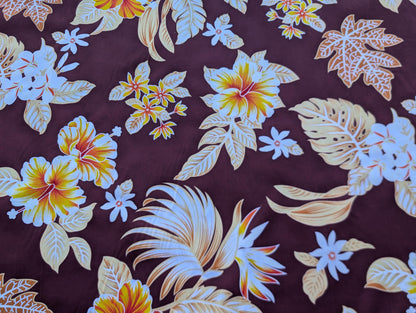 Roll, Bolt - Polynesian Elegance: 36" Polyester Fabric with Poly Cotton Feel– Tropical and Floral Fusion - Vibrant Colors - Wholesale Price  | Gtex Fabrics