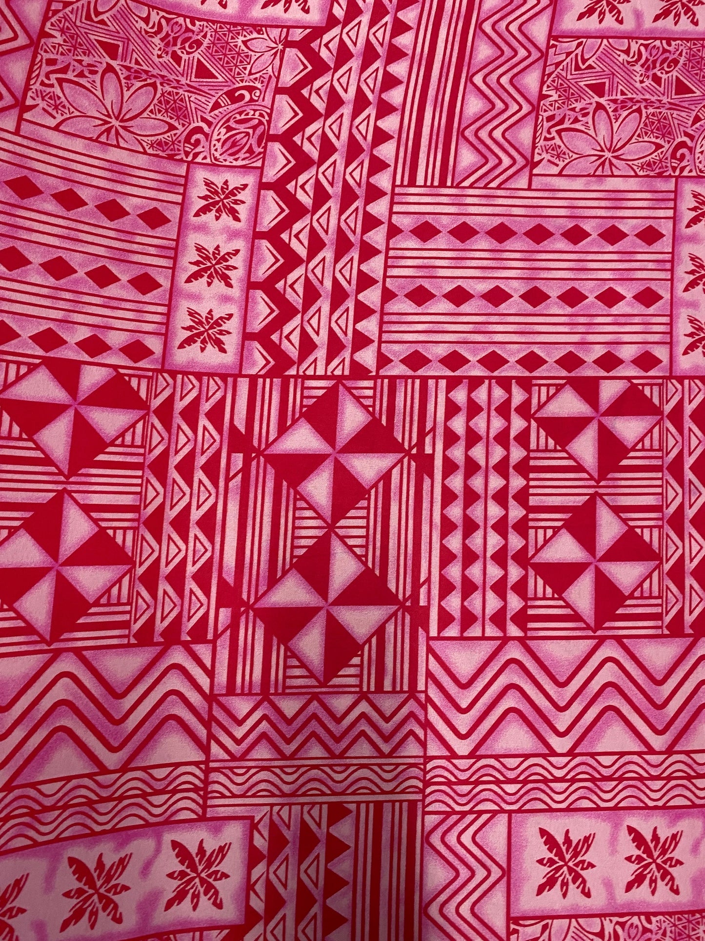 Polynesian Elegance: 36" Polyester Fabric with Poly Cotton Feel– Tribal and Floral Fusion  Tapa Block Print- Made In Thailand - Low Price  | Gtex Fabrics